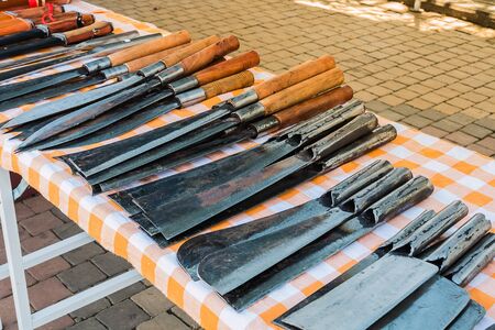 knife in shop for saleの写真素材