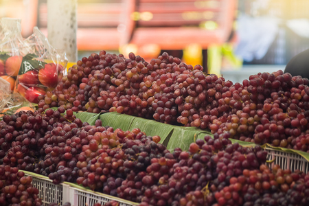 ripe grape in marketの写真素材