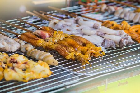 Grilled squidの写真素材