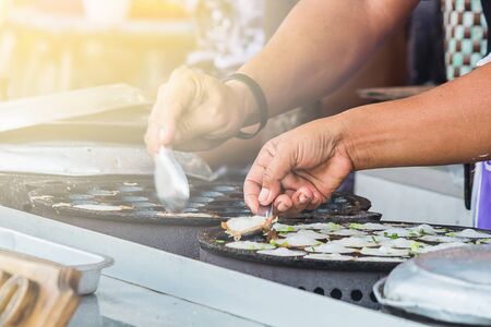 Thai sweetmeat in thailand call khanom khrokの写真素材