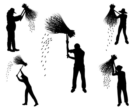 silhouette farmer shape vector designのイラスト素材