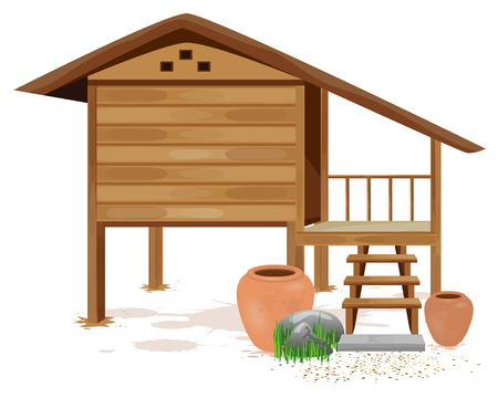 wooden home vector designのイラスト素材