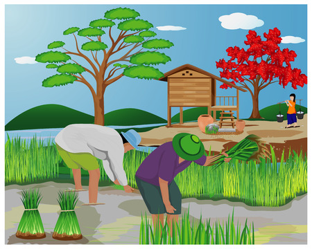 lifestyle of farmer vector designのイラスト素材