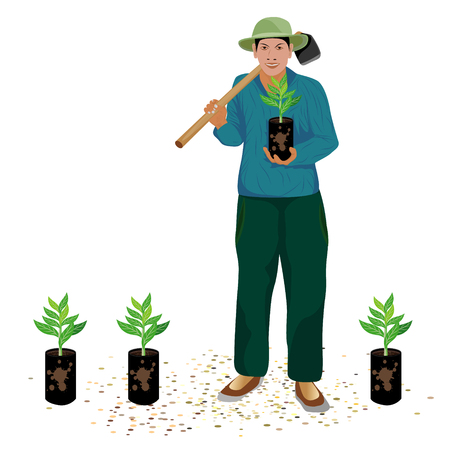 agriculturist cartoon shape vector designのイラスト素材