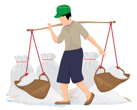 agriculturist harvest salt vector designのイラスト素材