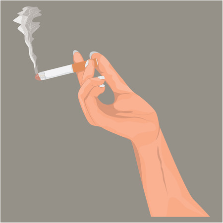 hand with cigarette vector designのイラスト素材