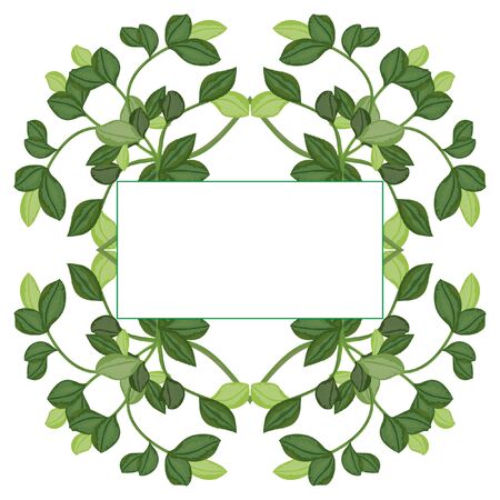 white card with green leaves vector designのイラスト素材