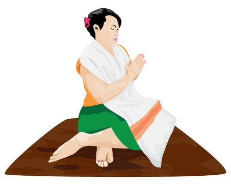 one woman sitting on seat vector designのイラスト素材