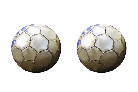 isolated old ball on white backgroundの写真素材