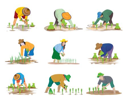 farmer cartoon shape vector designのイラスト素材