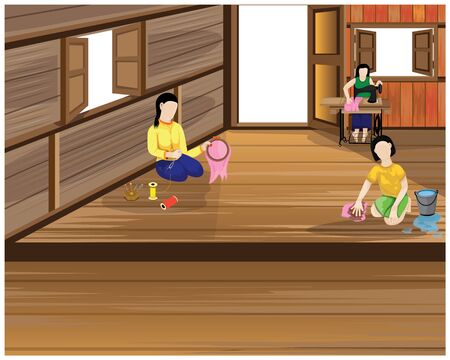 lifestyle of people at countryside vector designのイラスト素材