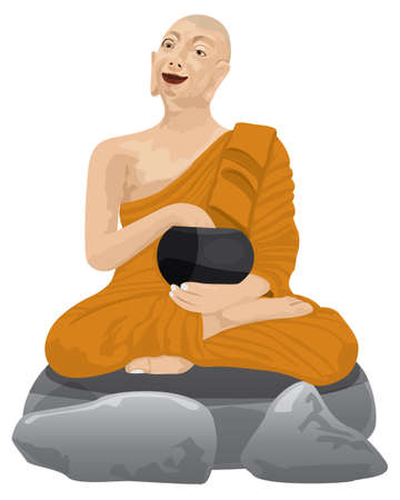Phra Upakhut monk disciple of the Buddha vector designのイラスト素材