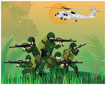 Soldiers fighting in war vector designのイラスト素材