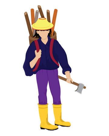 isolated lumberjack man on white background vector designのイラスト素材