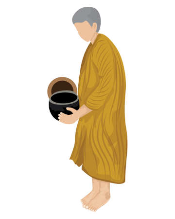 Isolated the Buddhist monk vector designのイラスト素材