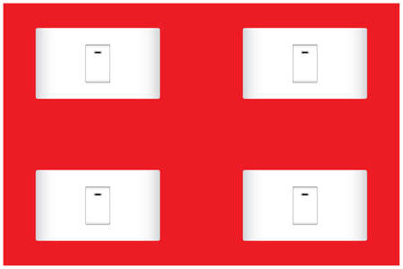 Power switch on red background vector designのイラスト素材