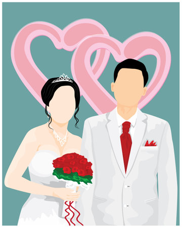 Bride and groom vector designのイラスト素材
