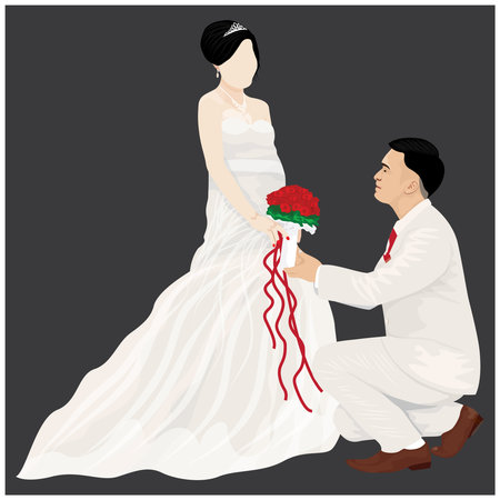 Bride and groom vector designのイラスト素材