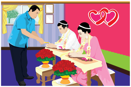 Bride and groom vector designのイラスト素材