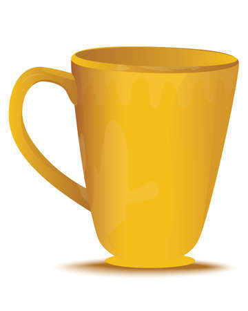 yellow cup on white background vector designのイラスト素材