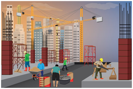 construction work vector designのイラスト素材