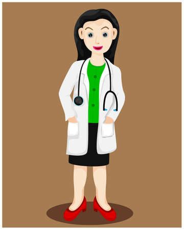 doctor with an electrocardiogram vector designのイラスト素材