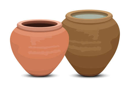isolated old jar on white background vector designのイラスト素材
