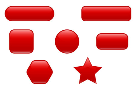 isolated red button for web on white background vector designのイラスト素材