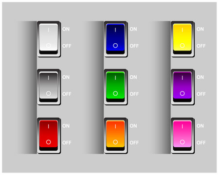 isolated electrical switch on gray surface, vector designのイラスト素材