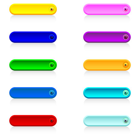 isolated colorful long round buttons on white background vector designのイラスト素材