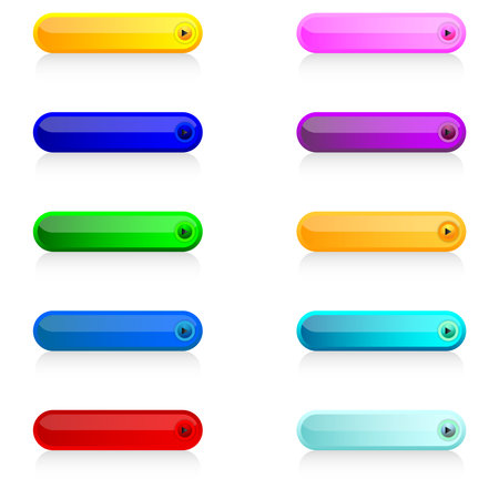 isolated colorful long round buttons on white background vector designのイラスト素材