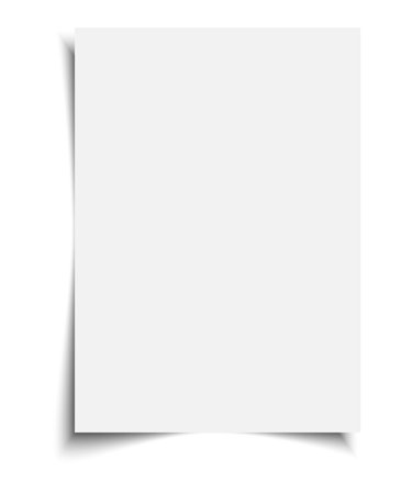 Blank paper sheet with shadow isolated on white background. Vector illustration.のイラスト素材