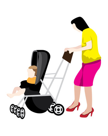 mother and child vector designのイラスト素材