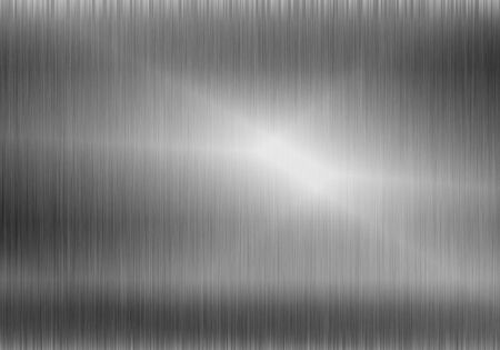 Metal background or texture of brushed steel plate with reflectionの写真素材