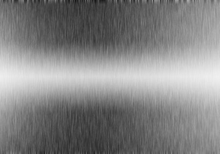 Metal background or texture of brushed steel plate with reflectionの写真素材