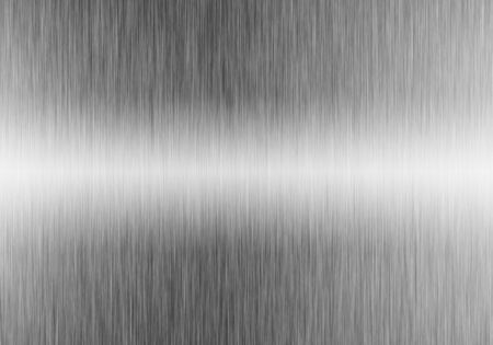 Metal background or texture of brushed steel plate with reflectionの写真素材