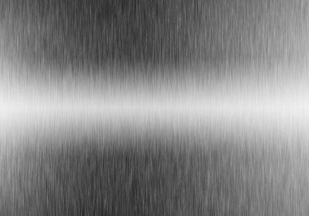 Metal background or texture of brushed steel plate with reflectionの写真素材