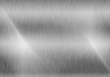 Metal background or texture of brushed steel plate with reflectionの写真素材