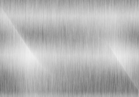 Metal background or texture of brushed steel plate with reflectionの写真素材