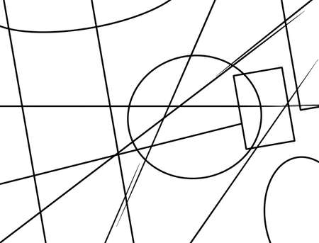 Abstract messily geometry shape outline design; Coloring.