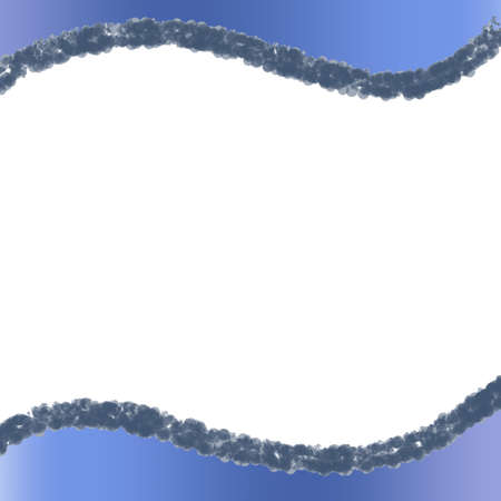 Blue gradient Grunge Snowflake Border Frame Isolated on White Background with copy space. Cold Tone Wallpaper. Use for App, Postcards, Websites and Material -illustration.の写真素材