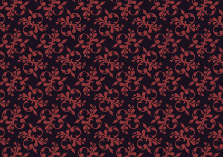 Damask floral textile pattern on dark background. Design for fabric,clothing,carpet,embroidery,artwork-illustration.の写真素材