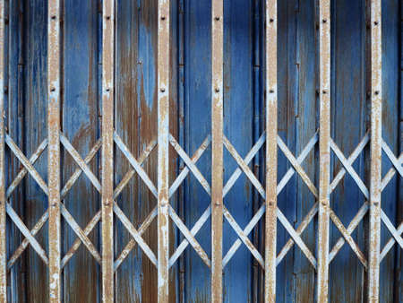 Old metal fence for background