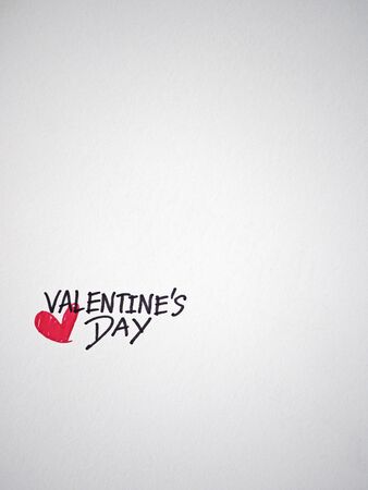 Valentine text on white paperの写真素材
