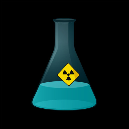 flask with radioactive agentのイラスト素材
