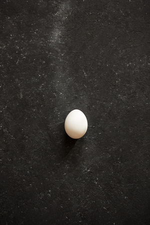 White egg on black background Easter holidayの写真素材