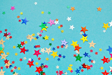 Asterisks festive celebration background multicolored confetti New Yearの写真素材