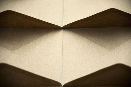 Minimalist Composition white kraft brown paper envelopeの写真素材