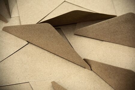 Minimalist Composition white kraft brown paper envelopeの写真素材