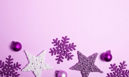 New Years decor background flat lay holiday conceptの写真素材